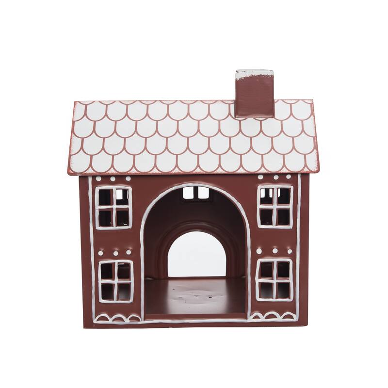 Transpac Metal 9.25 in. Multicolor Christmas Gingerbread House