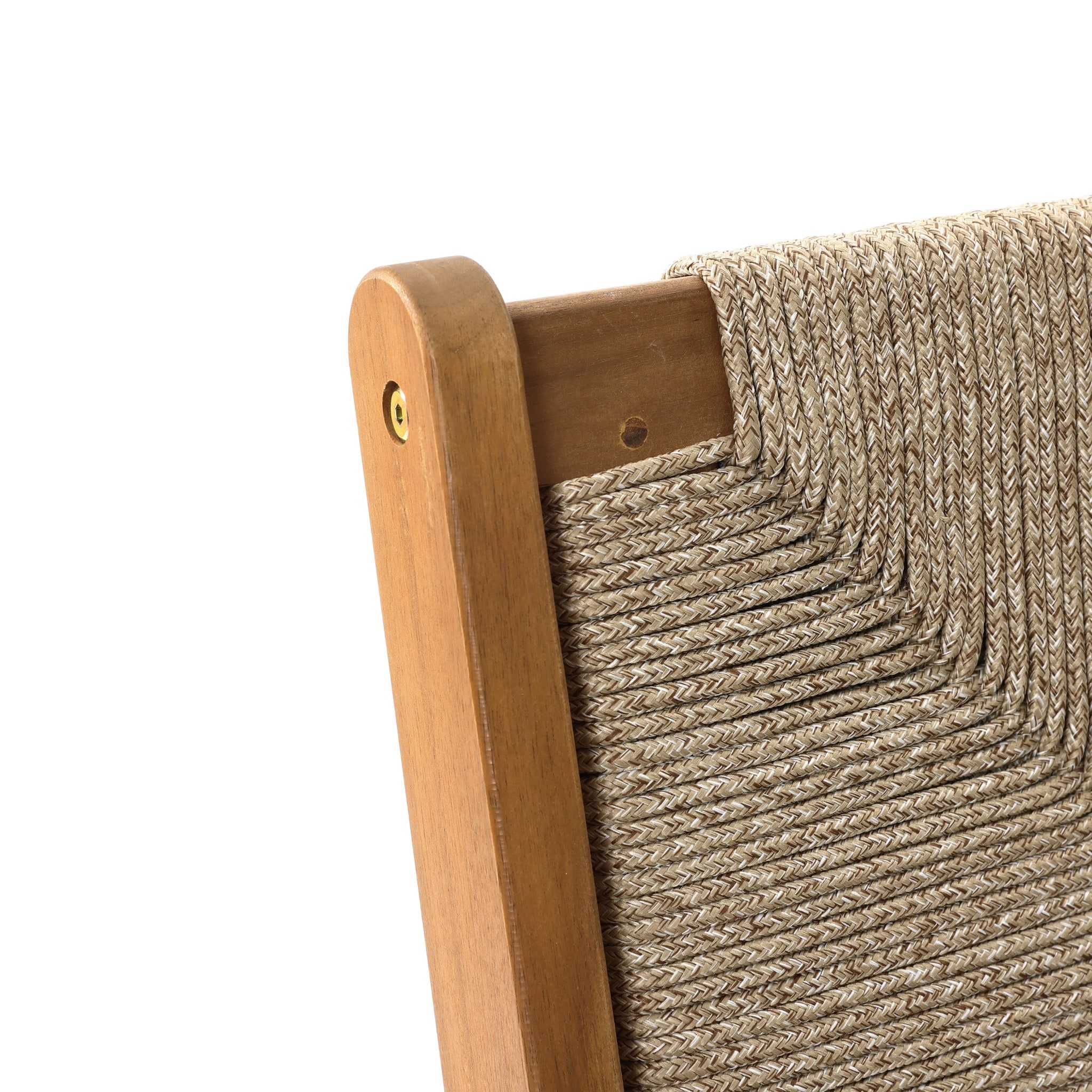 Outdoor Acacia Wood Deck Chair with Seat Cushion - 29.53" H x 25.19" W x 24.4" D