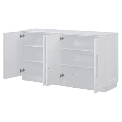 Rectangular Sideboard with 4 doors and metal handles