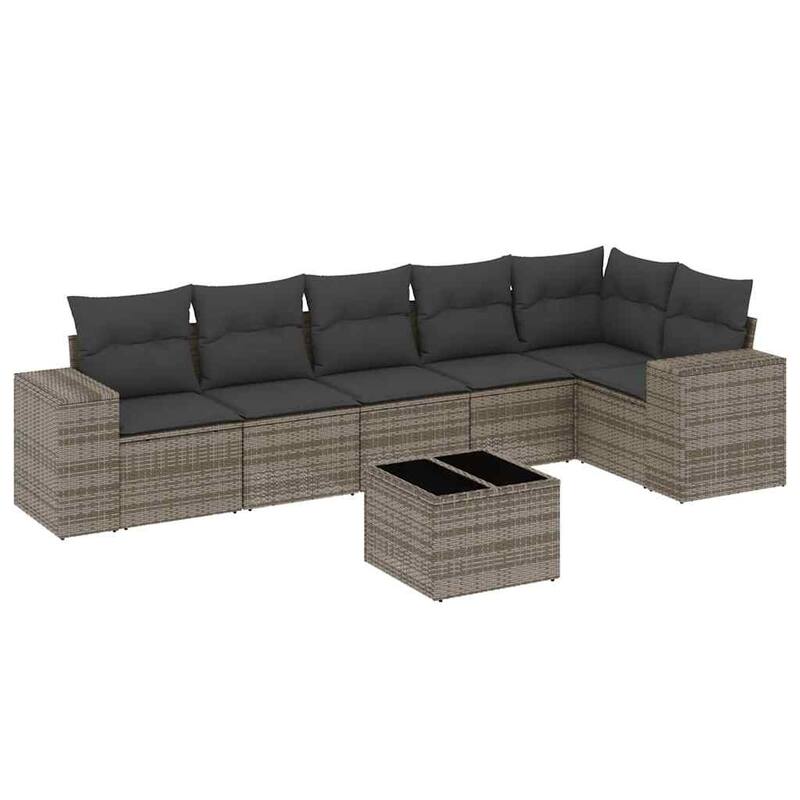 vidaXL Garden Sofa Set Gray - 21.7 x 21.7 x 14.6 in