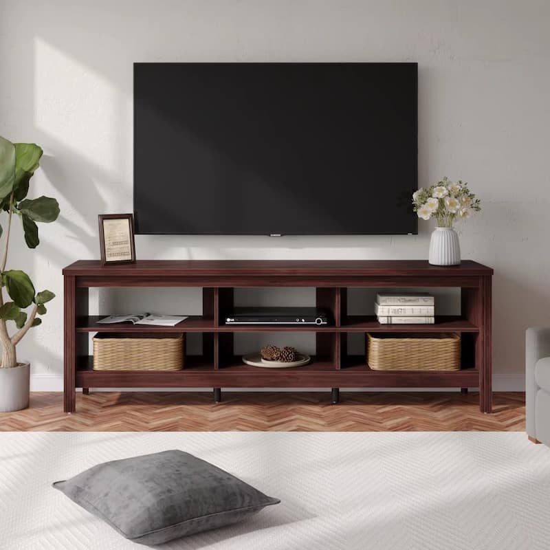 TV Stand for 75 Inch TV, Wood Entertainment Center with Storage, 70"