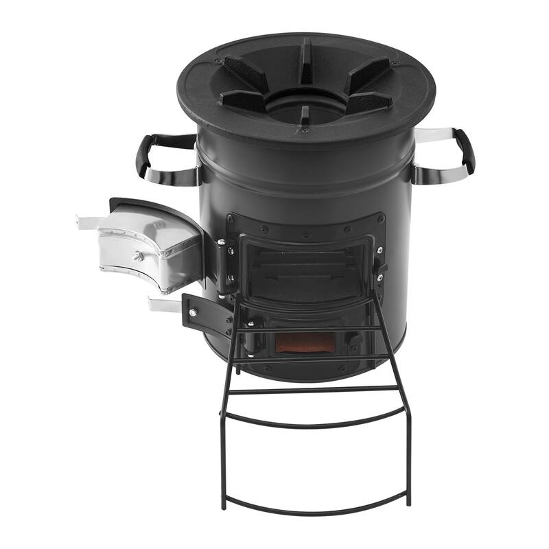 Outdoor Rocket Stove for Backpacking, Burn Twigs, Sticks, Charcoal - N/A