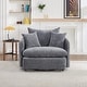 preview thumbnail 6 of 47, 46" Chenille Upholstered Sofa Swivel Chair Grey