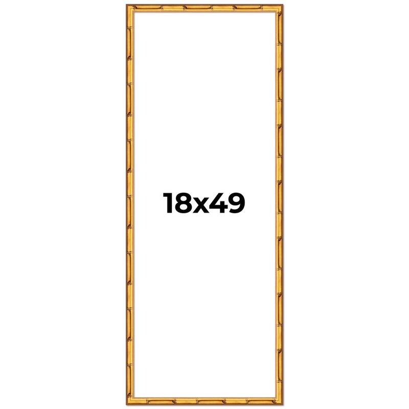 18x49 Frame Gold Bamboo Picture Frame Modern Photo Frame Includes UV Acrylic Shatter Guard Front Acid Free Foam Backing Board
