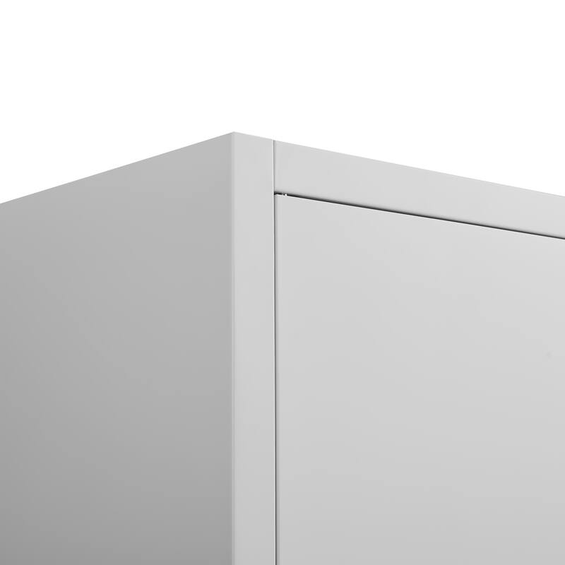 Modern 2-Door Filing Cabinet, Organization Cabinet with Lock, 4 Adjustable Shelves, for Home Office, White