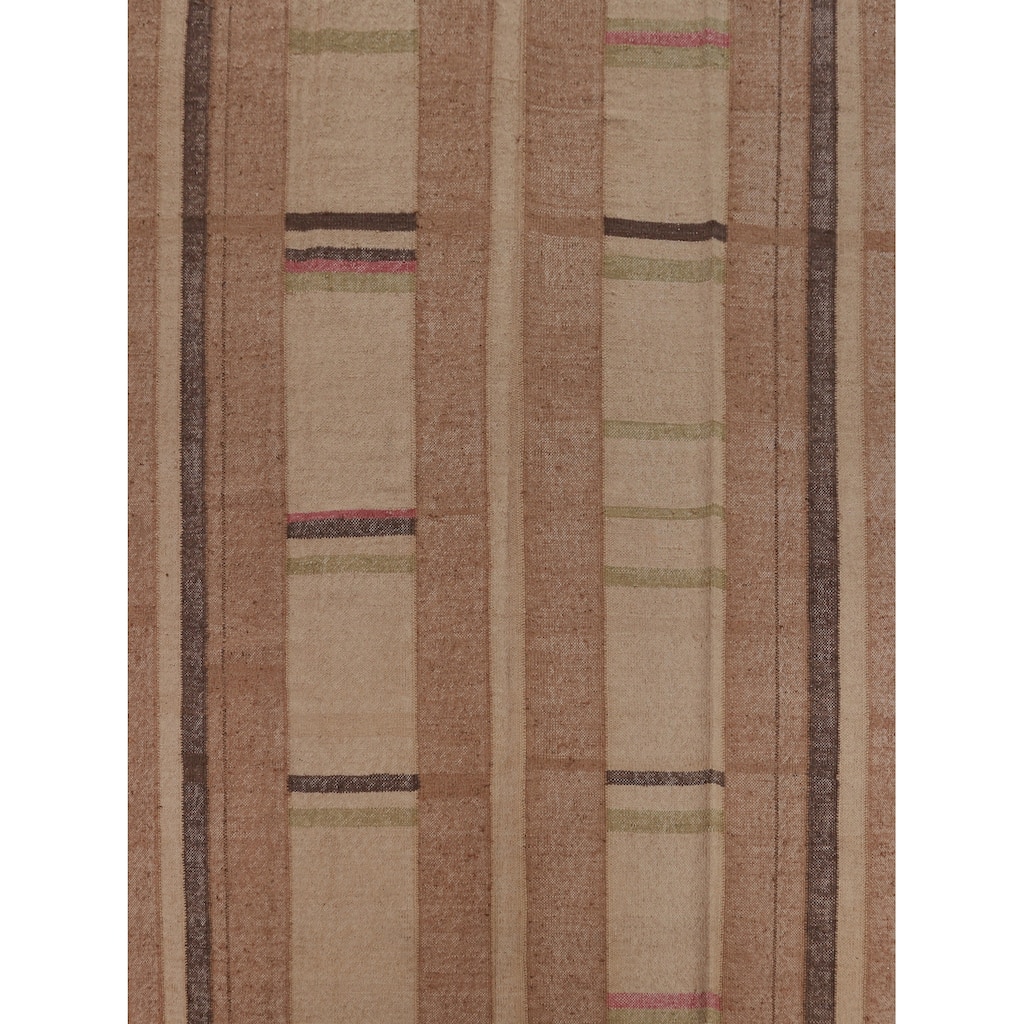 Hand Woven Oriental 100% Jute Carpet Southwestern Modern Brown Kilim Area Rug - 9' 10'' X 8' 4''