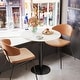 preview thumbnail 15 of 17, Tall Round Bistro Pub Table Sintered Stone Top BarTable White - 30in.W x 30in.H