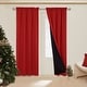 preview thumbnail 25 of 117, Deconovo 100% Full Blackout Double-Layer Rod Pocket Curtains (2 Panels) W52 x L72 - Red