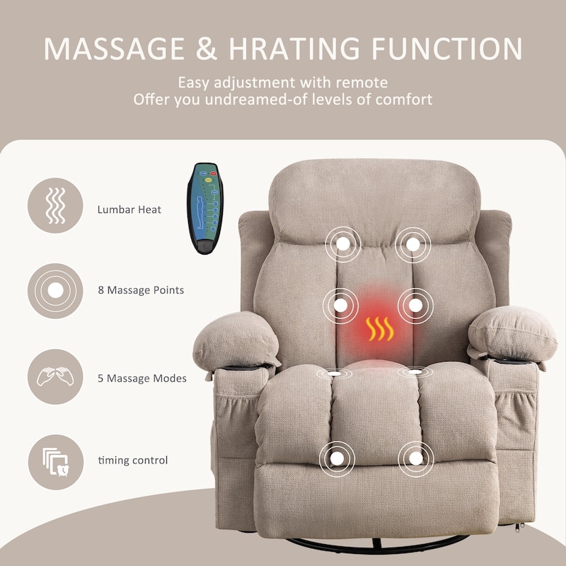 Swinging Recliner Massage Sofa with USB On Sale Bed Bath & Beyond
