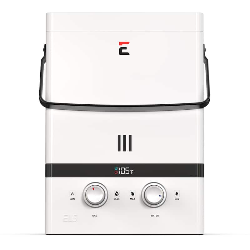 Eccotemp Luxé 1.5 GPM Outdoor Portable Tankless Water Heater w/ EccoFlo Diaphragm 12V Pump and Strainer