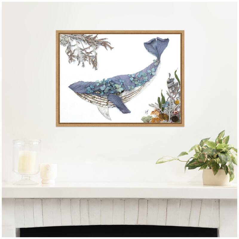 Kate and Laurel Whale by Madeline Jeppesen Framed Canvas Wall Art Print