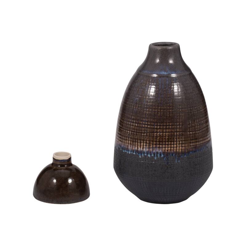 Sagebrook Home Neader Ceramic Vase - Stoneware, Novelty, Textured Gradient