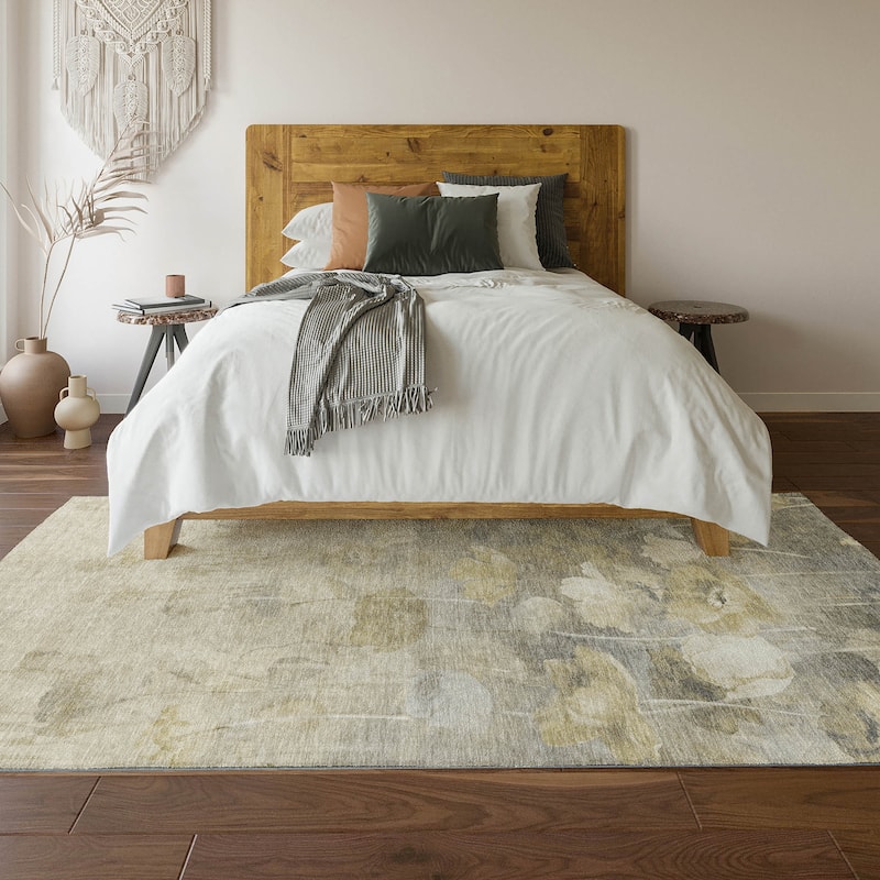 Premium Washable Super Soft Contemporary Floral Mayfield Rug