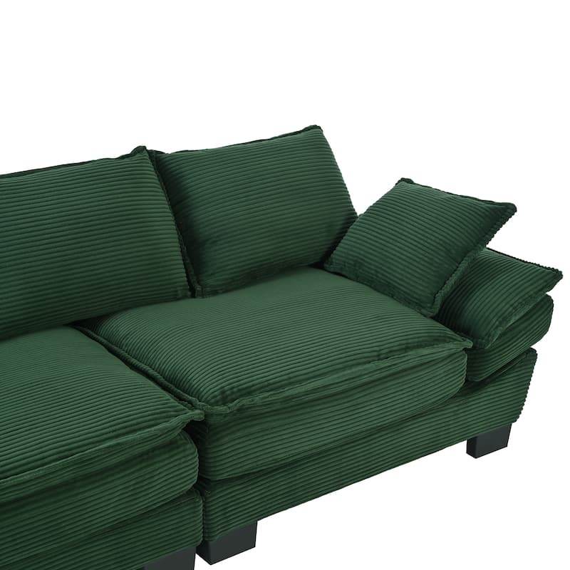 2-3 Seat Corduroy Sofa with Removable Cushions for Living Room or Guest Room