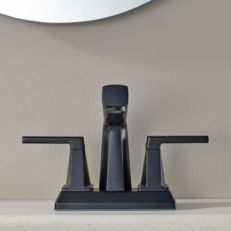 ALPHAUCET Centerset Two-Handle Pull-Out Sprayer Bathroom Faucet