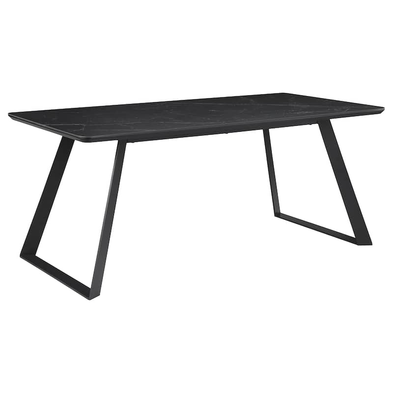 Smith Rectangular 71-inch Ceramic Top Dining Table Black - Black