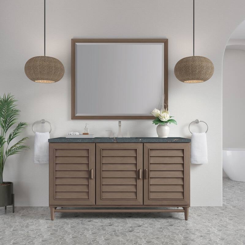 James Martin Vanities 620-V60S-3PBL Portland 60" Single Basin Wood