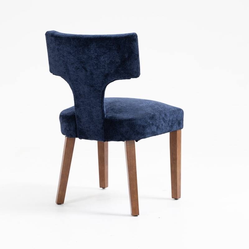 Linen Upholstered Dining Chairs Set of 2, Ergonomic Armless Side Chairs, Kitchen Chairs with Curved Back & Hardwood Frame
