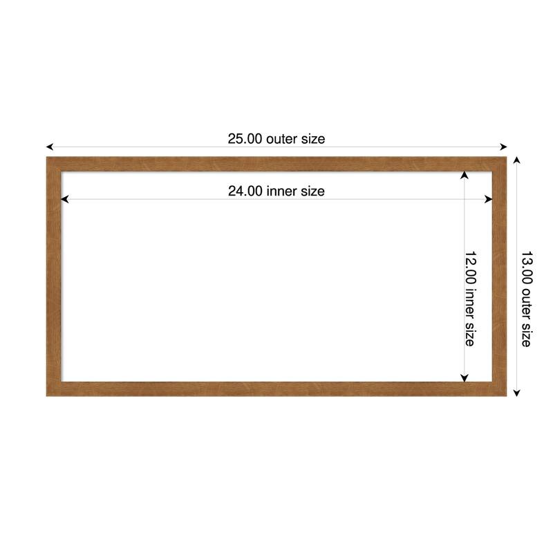 Amanti Art Carlisle Blonde Narrow Framed Dry Erase Magnetic Board - 25 x 13 in - Carlisle Blonde Narrow