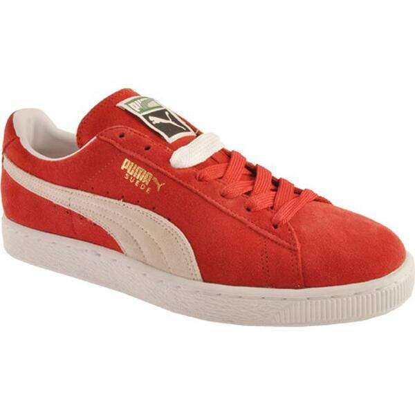 Shop Black Friday Deals On Puma Men S Suede Classic Eco High Risk Red White Overstock 12316064