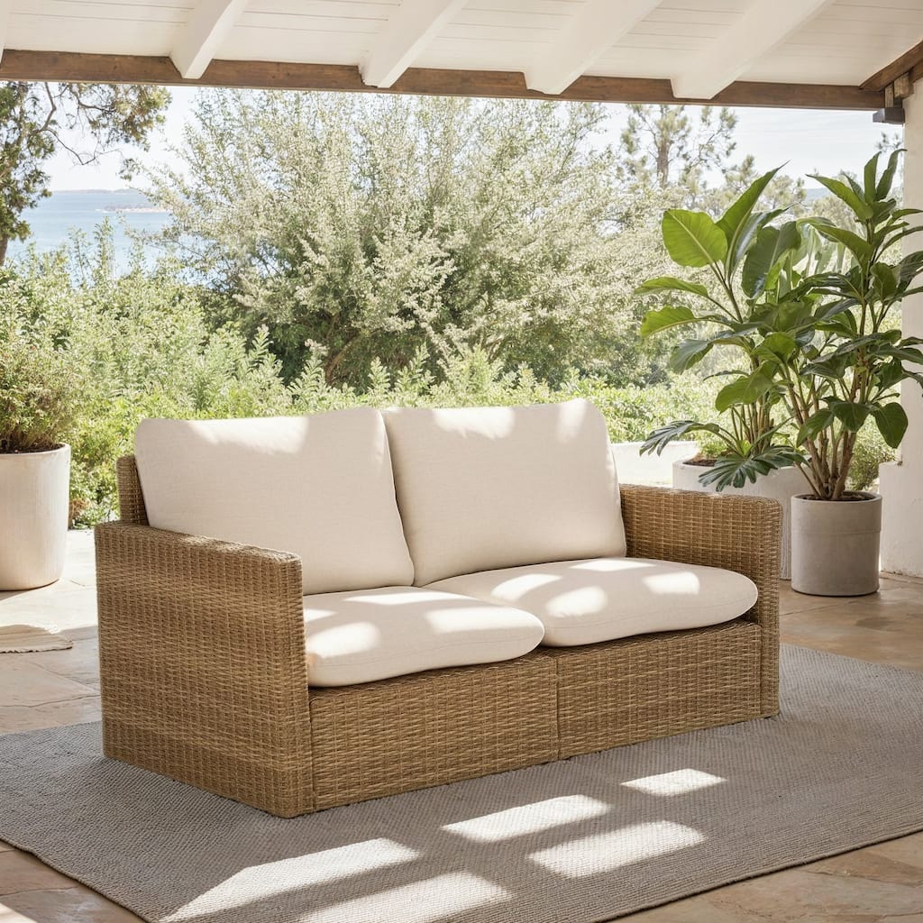 SAFAVIEH Outdoor Patio Furniture Emma Sofa - 66"W x 32"D x 30"H