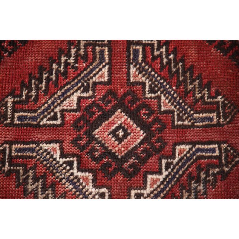 Geometric Balouch Persian Vintage Area Rug Hand-knotted Wool Carpet - 3'6"x 6'3"
