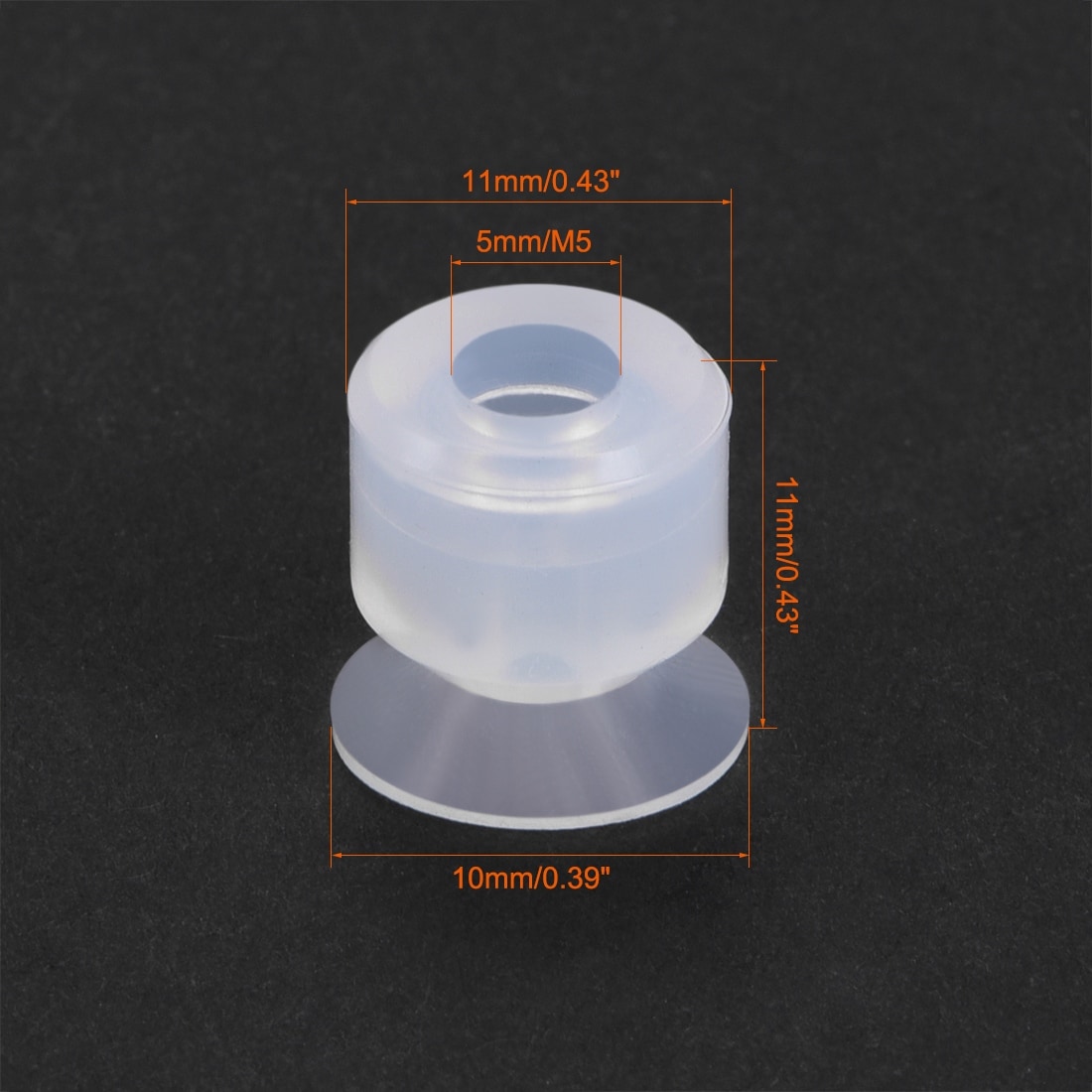 10mm x 10mm Waterproof Silicone Vacuum Suction Cup Suckers Spare Part 
