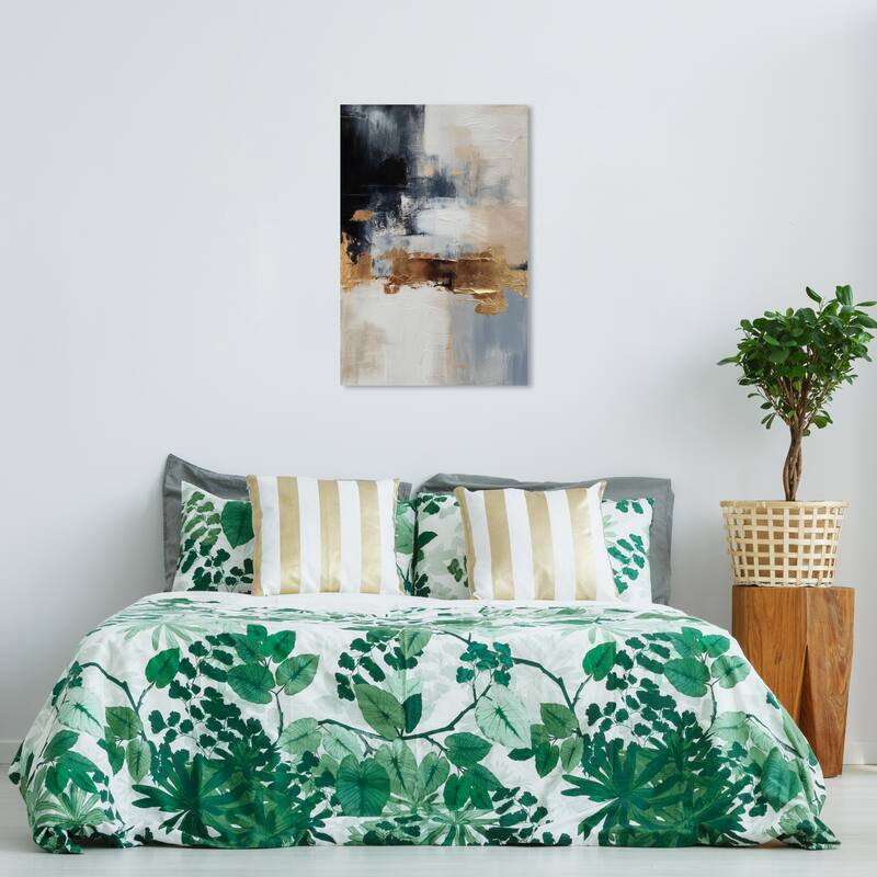 Wynwood Studio Abstract Main Gold Surface Gold and Metallic Gold Modern & Contemporary Wall Art Canvas Print - 36 x 24