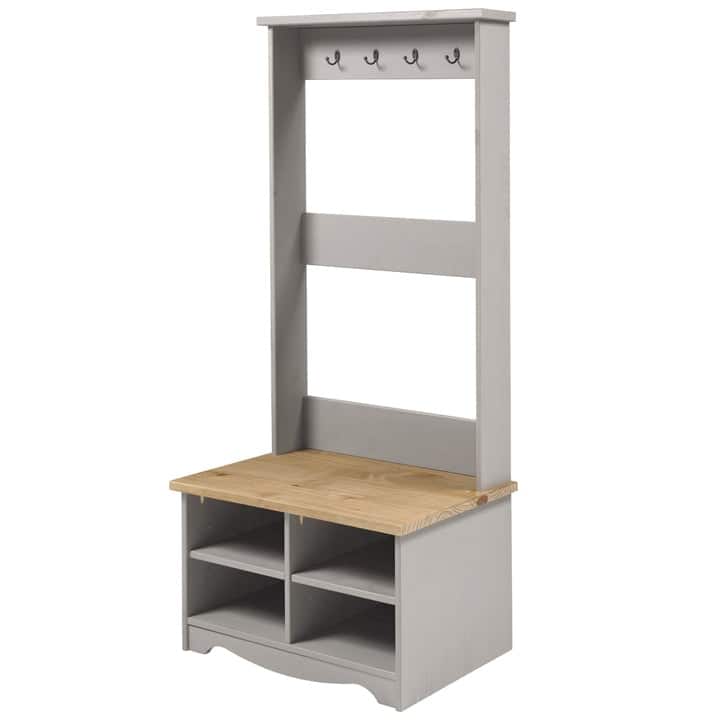 Wood Hall Tree Corona Gray | Furniture Dash