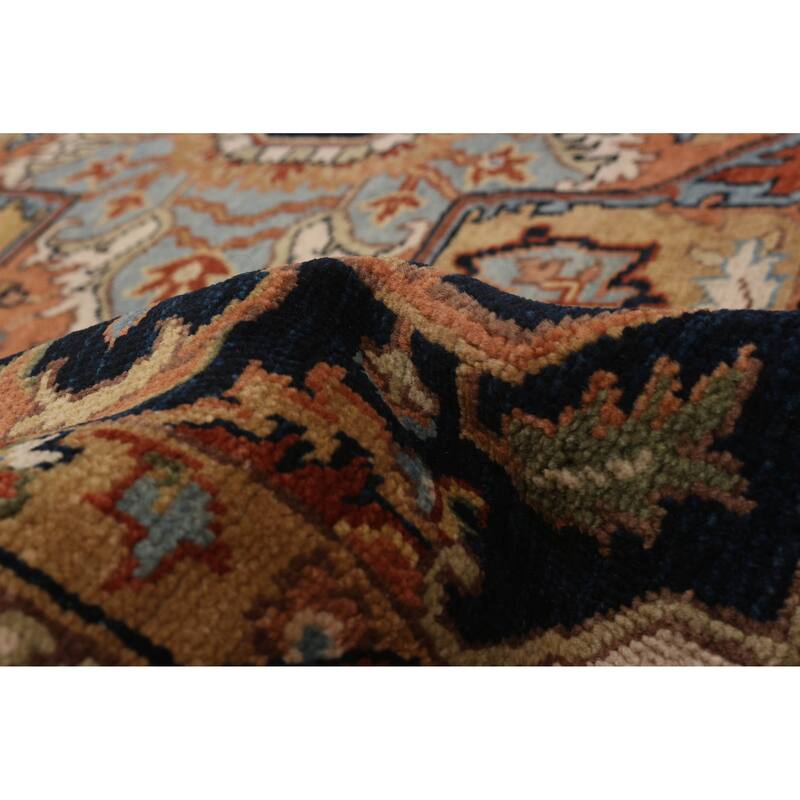ECARPETGALLERY Hand-knotted Jules Sultane Dark Navy Wool Rug - 7'11 x 9'8