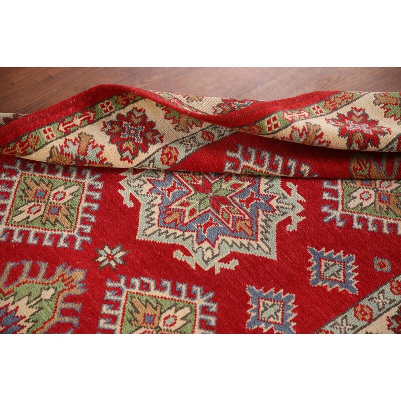 Traditional Kazak Accent Rug Handmade Geometric Wool Carpet - 3'4"x 5'0"