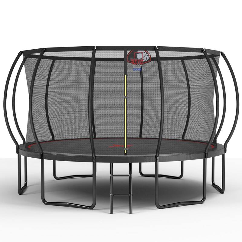 14FT Trampoline Pumpkin- Black Red- fframe height 90cm - Red/Black