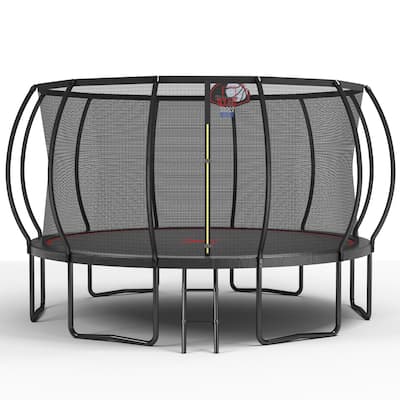 14FT Trampoline Pumpkin- Black Red- fframe height 90cm