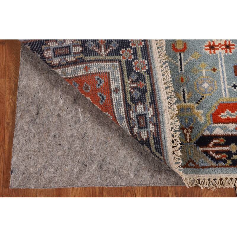 Light Blue Geometric Kazak Rug Hand-Knotted Wool Carpet - 3'0" X 5'2"