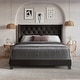 preview thumbnail 1 of 28, Homer Tufted Upholstered Panel Bed Faux Leather Brown - Full