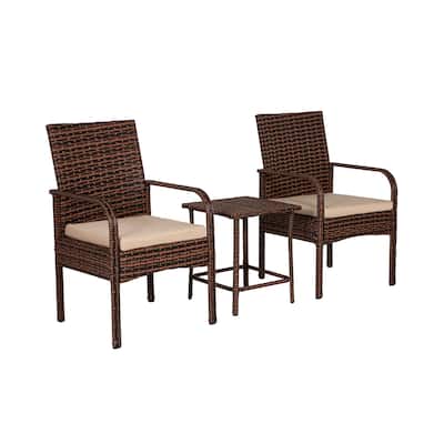 Bradbury Outdoor 3-pc. Wicker Bistro Patio Set with Cushions