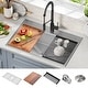 preview thumbnail 26 of 150, KRAUS Kore Workstation Drop-In Stainless Steel Kitchen Sink 33" L x 22" W (sink KWT330-33) - Stainless Steel