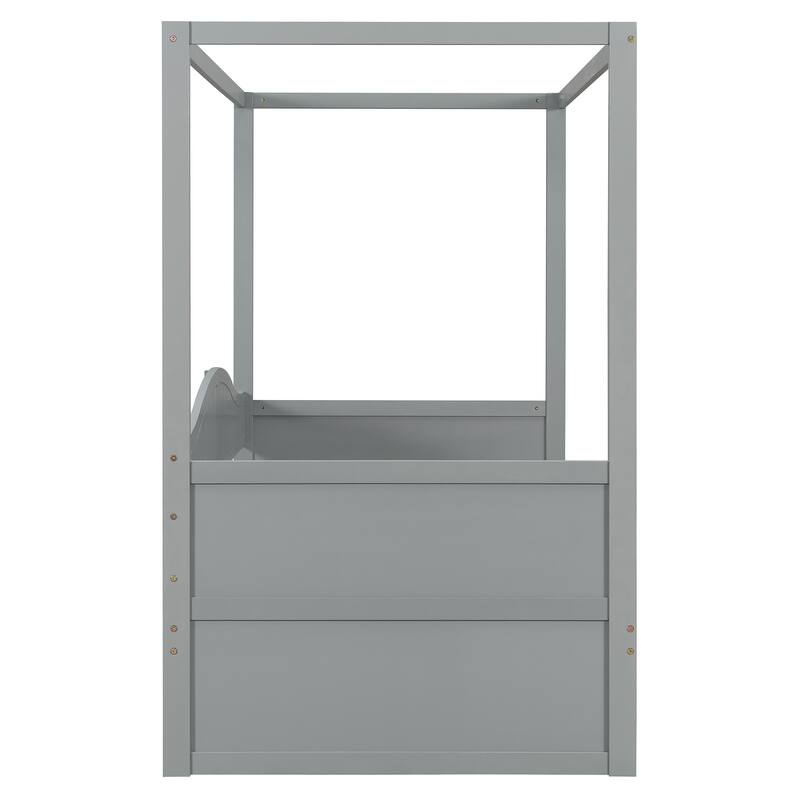 Roomfitters Twin Canopy Daybed with 2 Storage Drawers, Solid Wood Frame