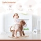 preview thumbnail 3 of 7, Qaba Kids Rocking Horse, Ride on Horse for Toddlers with Soft Plush Body, Wooden Base & Handle Grip for 3+ Year Old