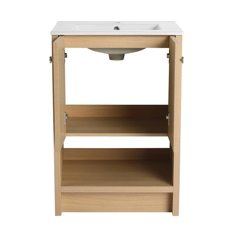 24" Freestanding Bathroom Vanity whit Ceramic Sink