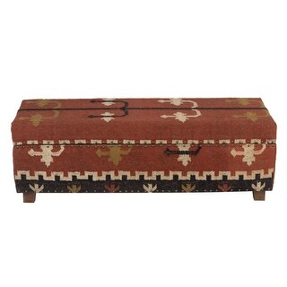 Shop Handmade Kilim Upholstered Storage Bench (India) - 33 ...