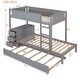 preview thumbnail 11 of 14, Twin-Over-Twin Bunk Bed with Twin size Trundle, Storage and Desk,