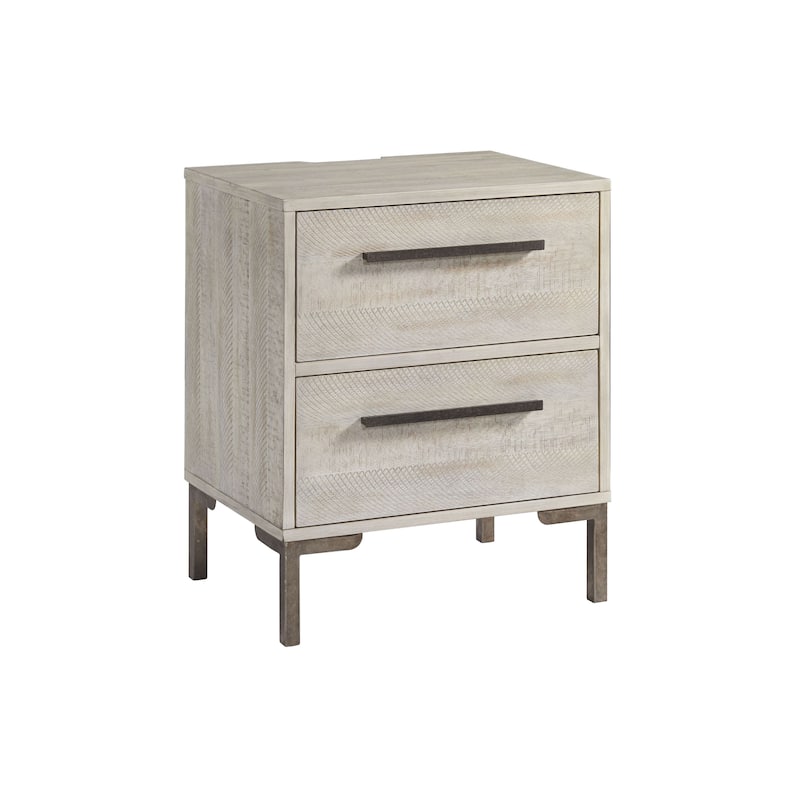 Beck 2-Drawer Modern Wood Nightstand, Willow Gray