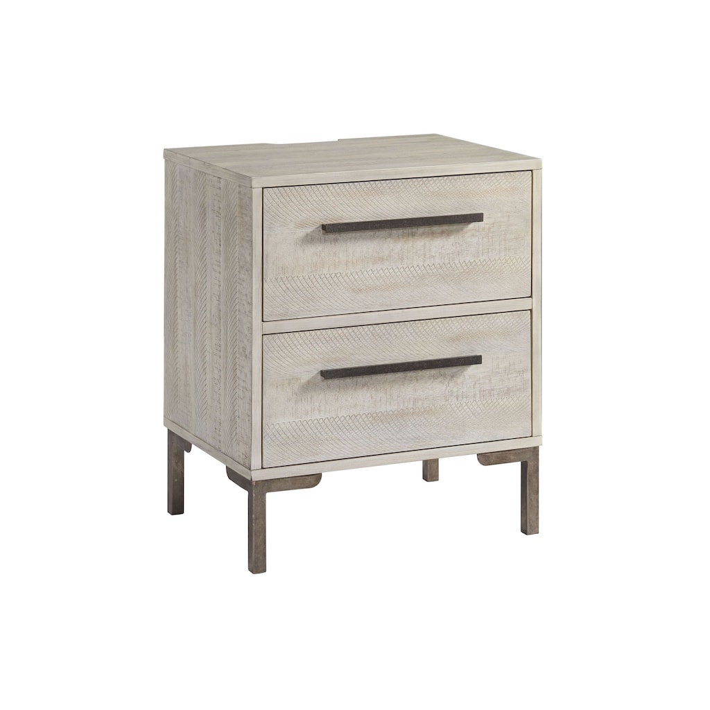 Beck 2-Drawer Modern Wood Nightstand, Willow Gray