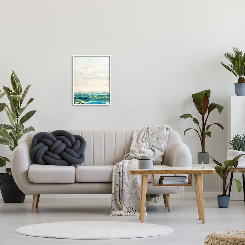 Stupell Abstract Aerial Landscape Fluffy Clouds Distant Fields Framed Wall Art, Design by Claire Cormany