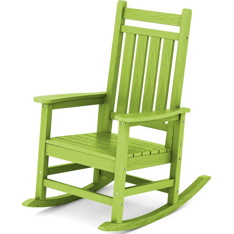Modern High-Back Rocking Adirondack Chair All Weather - Green/27