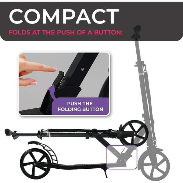 slide 2 of 9, Lascoota Kick Scooter for Adults & Teens. Lightweight Foldable Adult Scooter - Yellow)