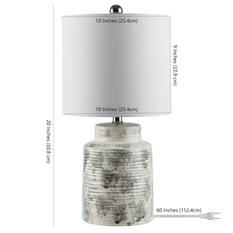 SAFAVIEH Lighting Elsie 19-inch Ceramic Table Lamp - 10" x 10" x 19" - 10Wx10Dx19H