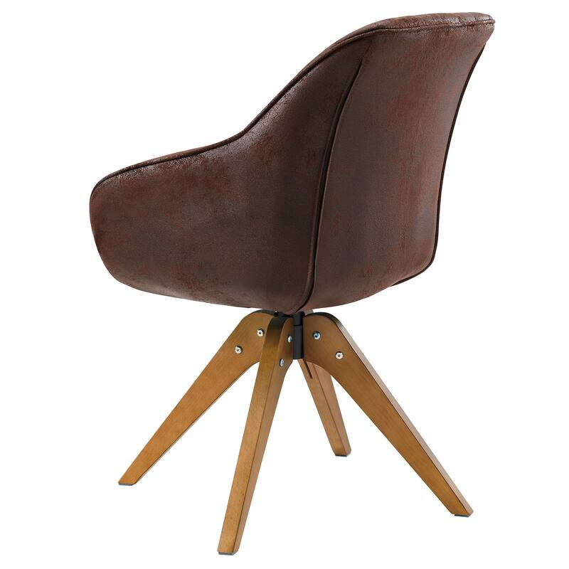 Art Leon Classical Swivel Office Accent Chair with Wood Legs