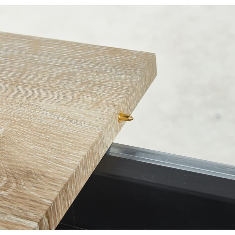 94.48"L Wood Extendable Dining Table with Metal Leg